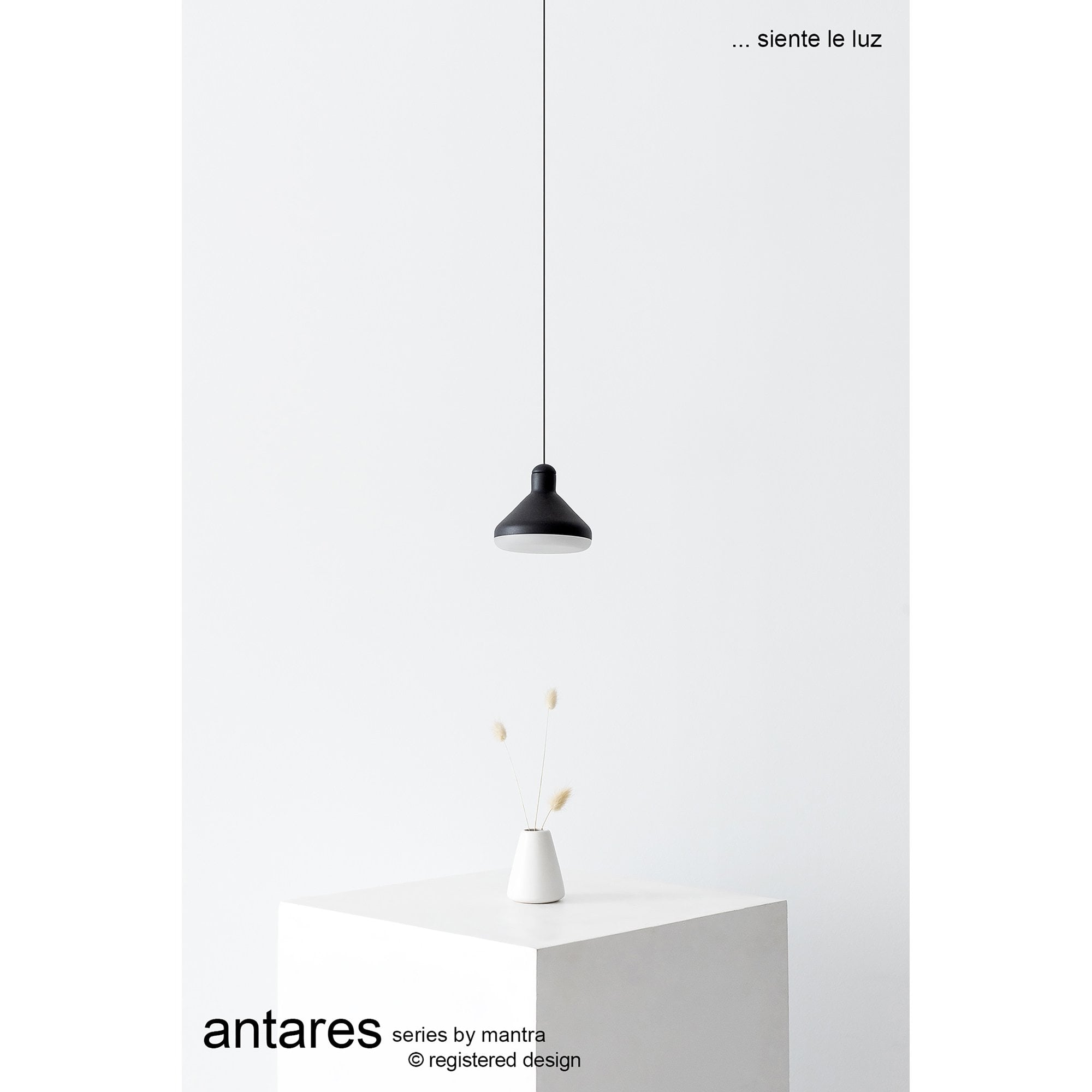 M7310 Antaras 1 Light Pendant 8W LED Black