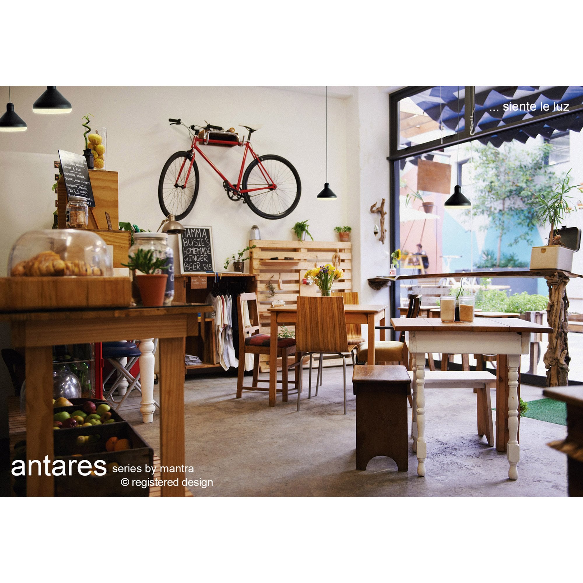 M7310 Antaras 1 Light Pendant 8W LED Black