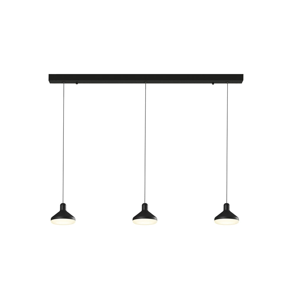 M7312 Antaras 3 Light Linear Bar Pendant 24W LED Black