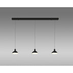 M7312 Antaras 3 Light Linear Bar Pendant 24W LED Black