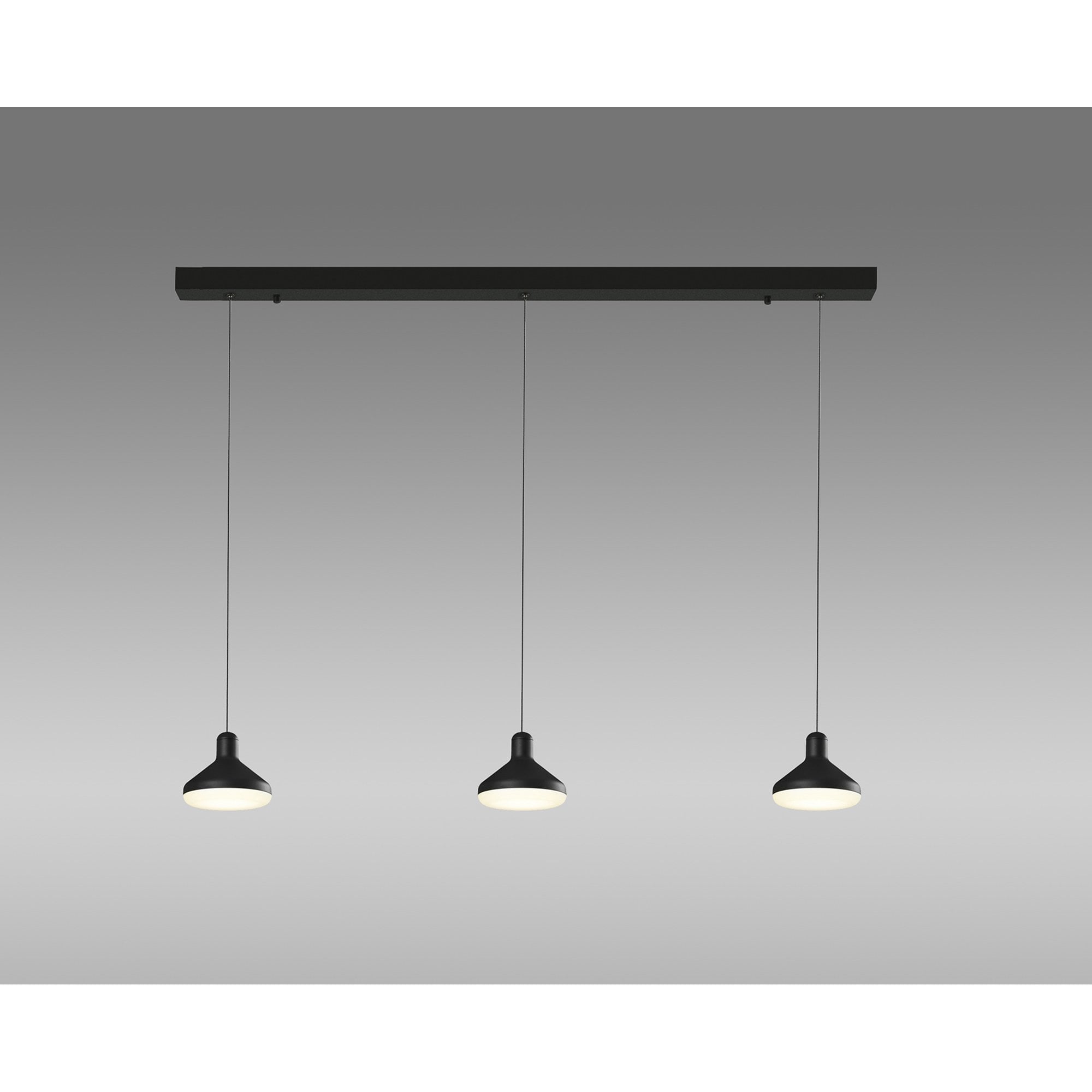 M7312 Antaras 3 Light Linear Bar Pendant 24W LED Black