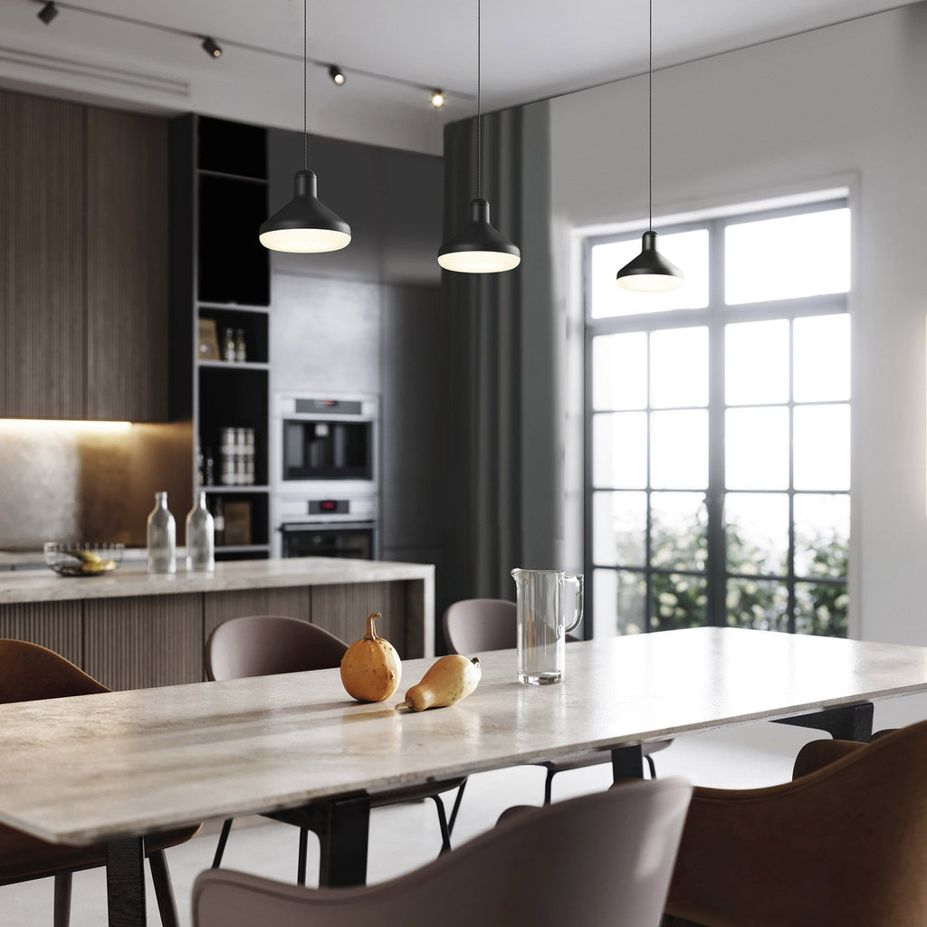 M7312 Antaras 3 Light Linear Bar Pendant 24W LED Black