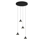 M7313 Antaras 4 Light Round Pendant 32W LED Black