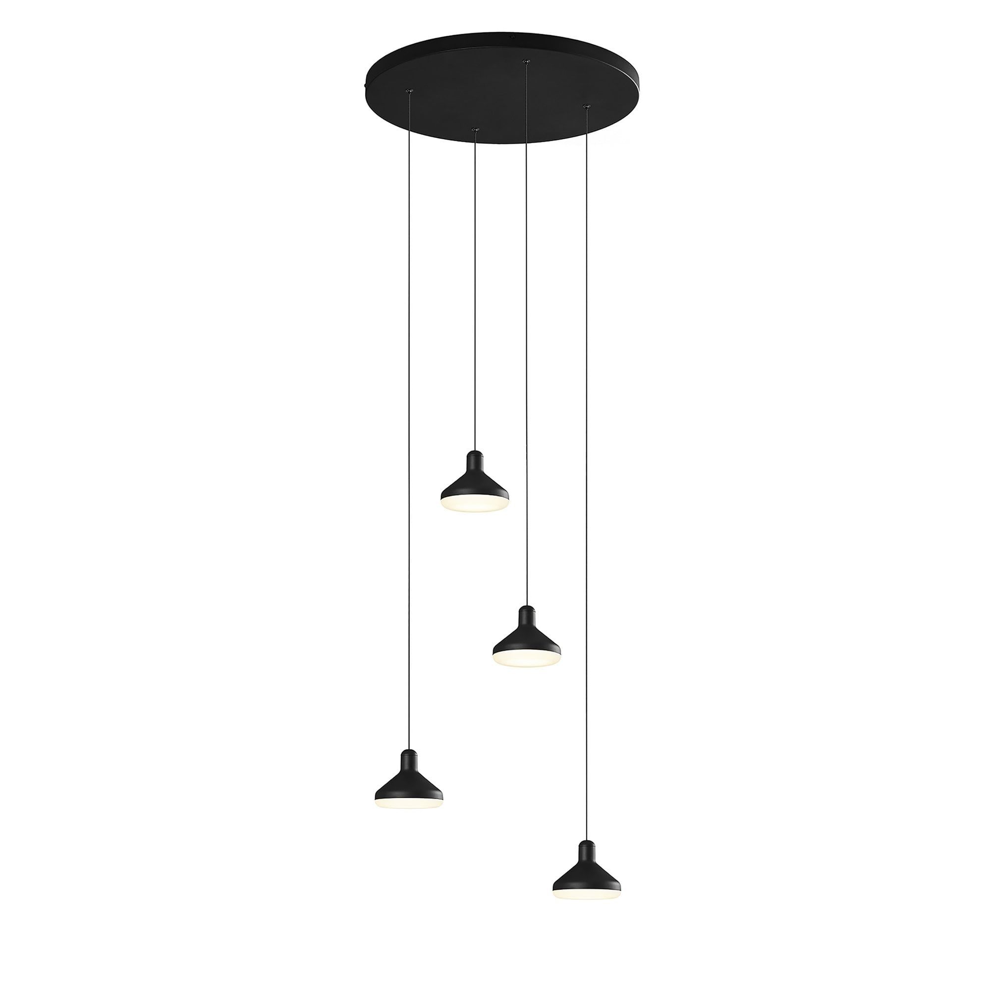 M7313 Antaras 4 Light Round Pendant 32W LED Black