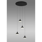 M7313 Antaras 4 Light Round Pendant 32W LED Black