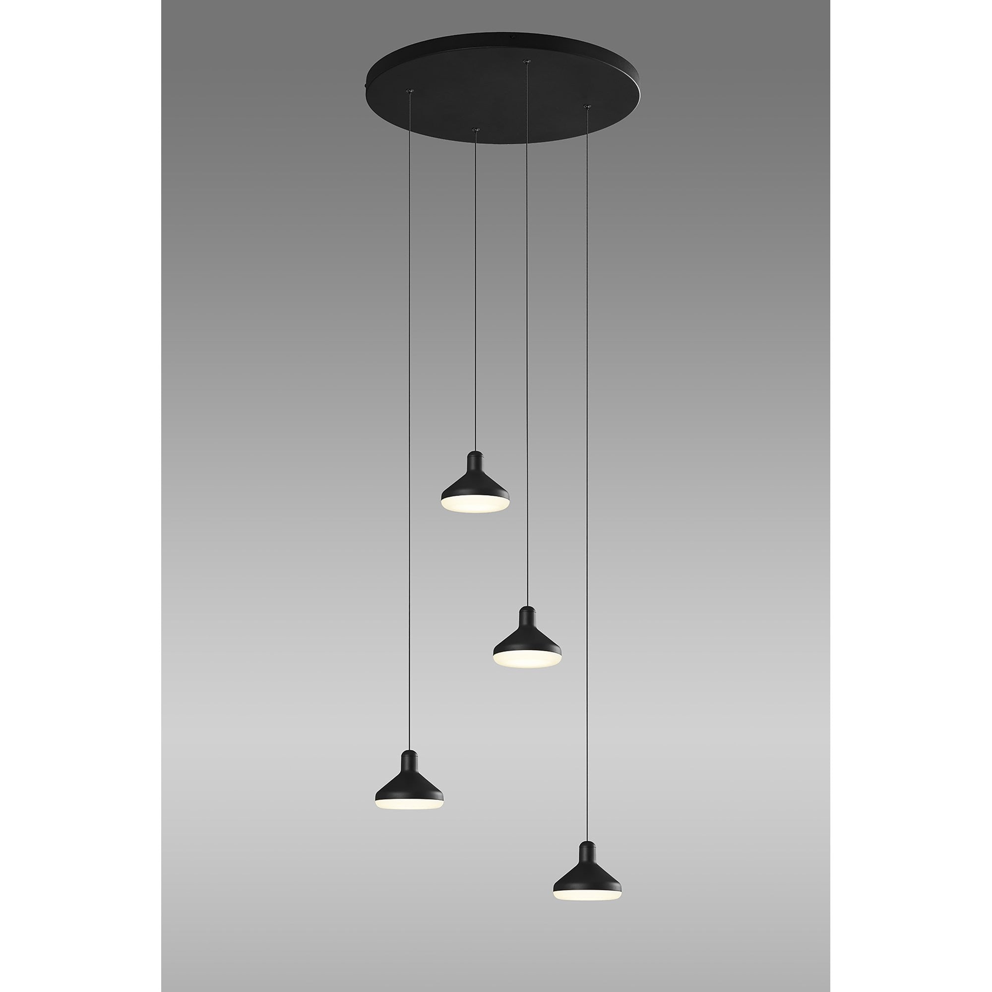 M7313 Antaras 4 Light Round Pendant 32W LED Black