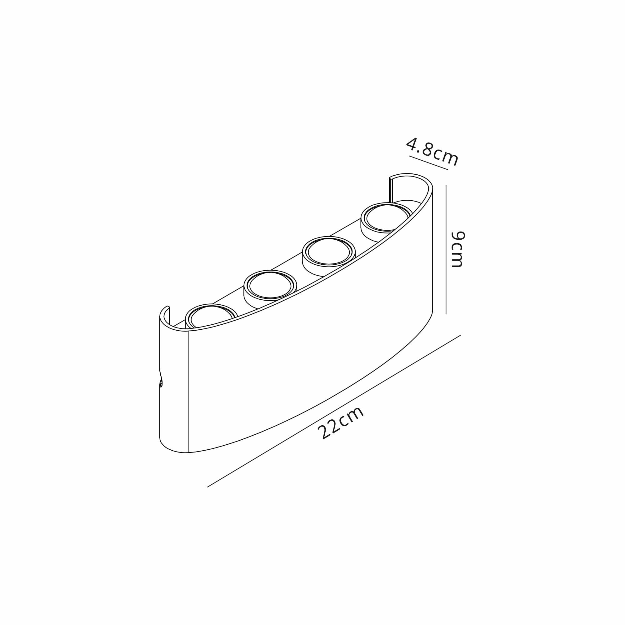 M7814 Arcs Outdoor Wall Lamp 8W LED Sand White