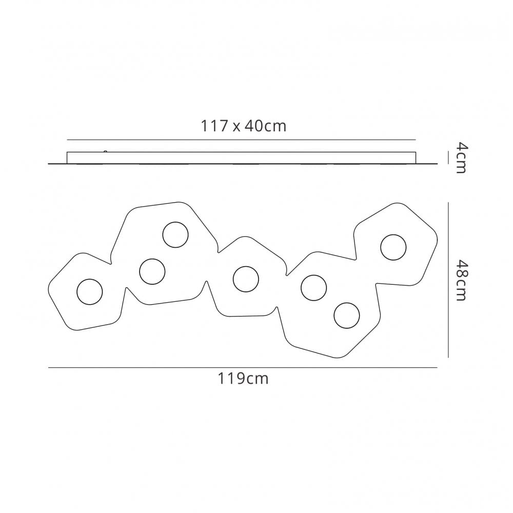 M6640 Area Linear Ceiling 7 Light Sand White