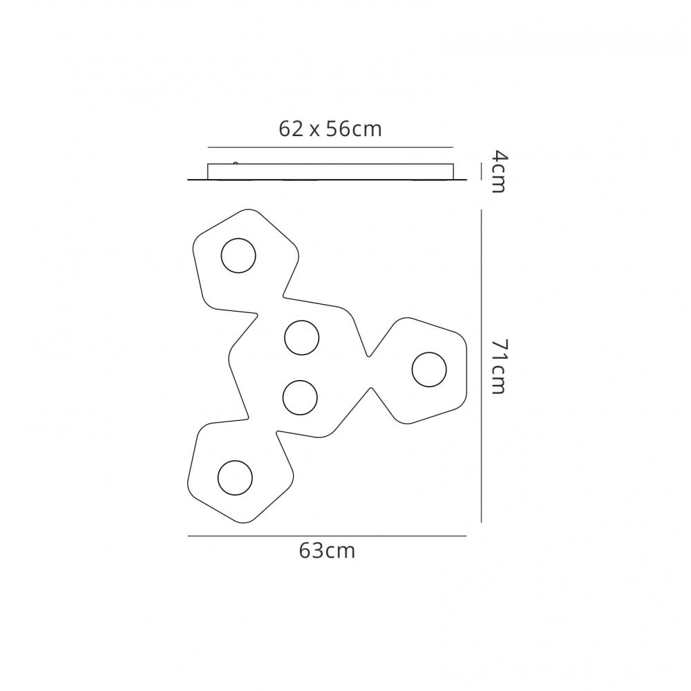 M6641 Area Ceiling 5 Light Sand White