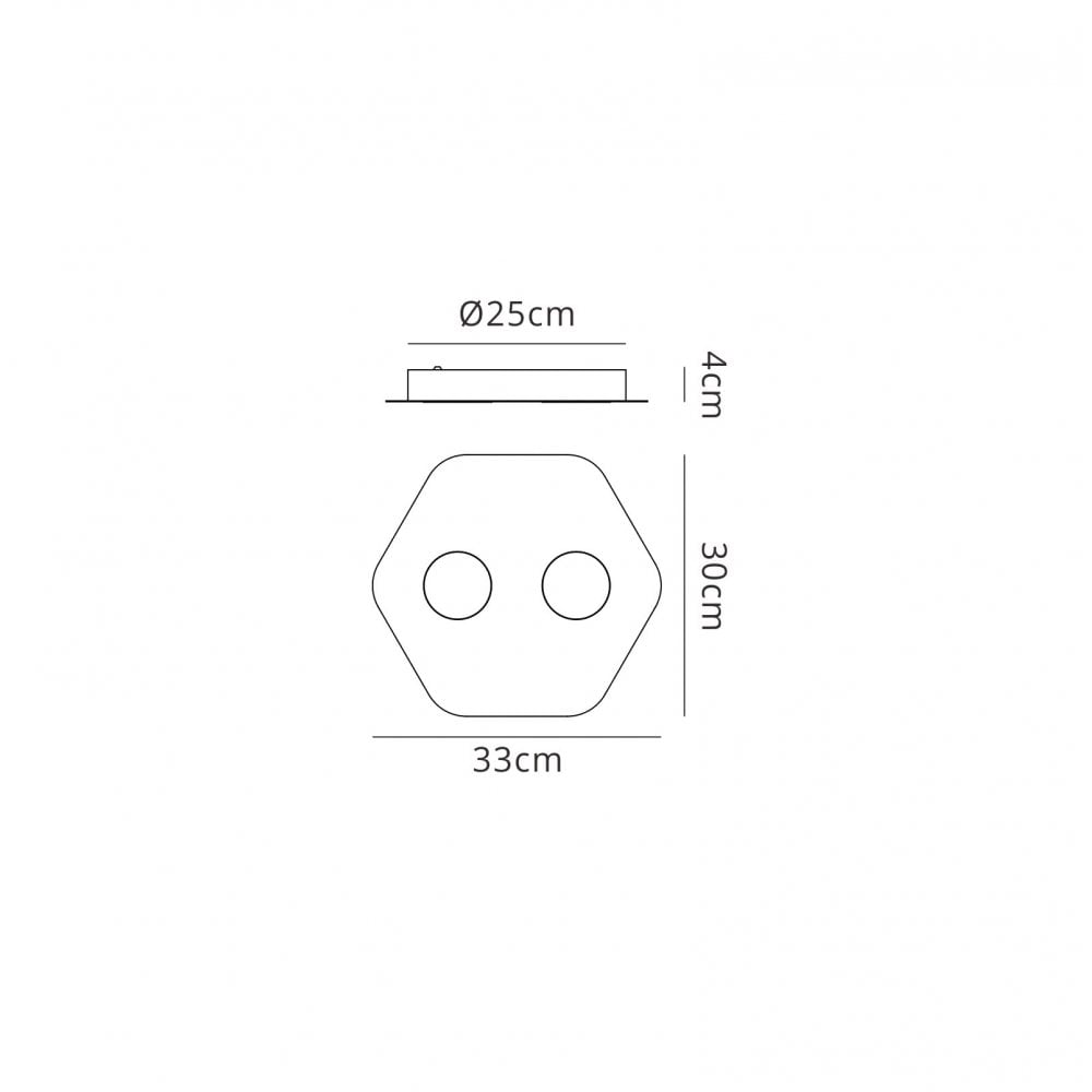 M6643 Area Ceiling 2 Light Sand White