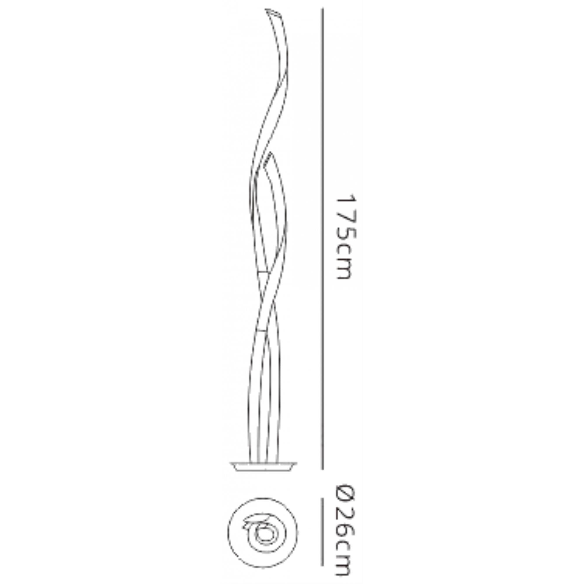 M6800 Armonia Floor Lamp 30W LED Titanium/Frosted Acrylic