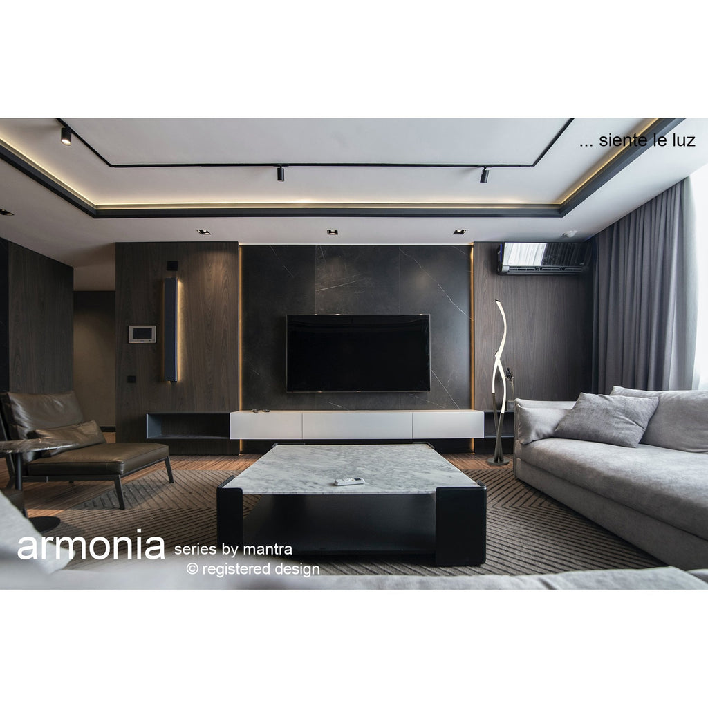 M6800 Armonia Floor Lamp 30W LED Titanium/Frosted Acrylic