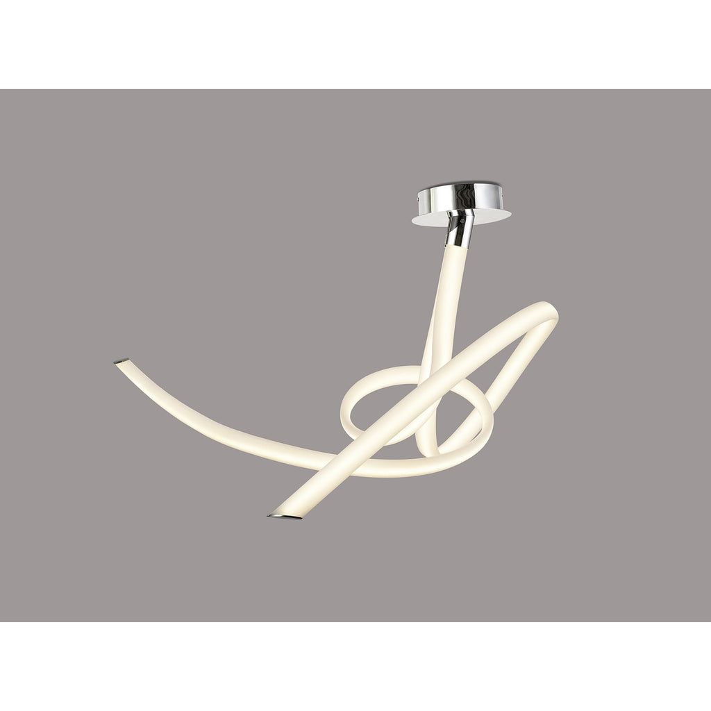 M6721 Armonia Semi Flush Medium Ribbons 60W LED Polished Chrome/Frosted Acrylic