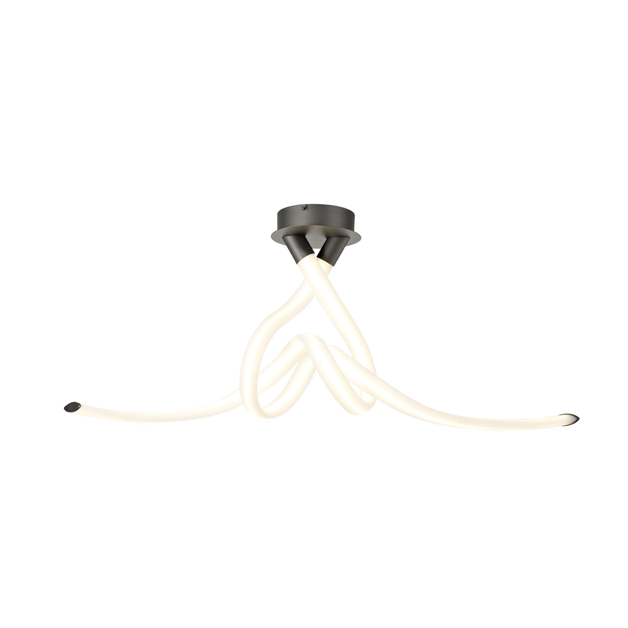 M6793 Armonia Semi Flush Bow Dimmable 50W LED Titanium Frosted Acrylic