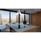 M6793 Armonia Semi Flush Bow Dimmable 50W LED Titanium Frosted Acrylic