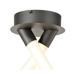 M6793 Armonia Semi Flush Bow Dimmable 50W LED Titanium Frosted Acrylic