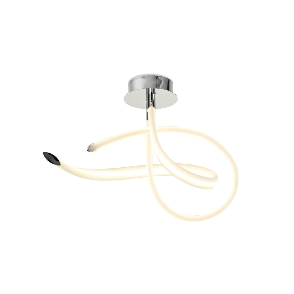 M6731 Armonia Semi Flush Curl 40W LED Polished Chrome/Frosted Acrylic