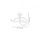 M6731 Armonia Semi Flush Curl 40W LED Polished Chrome/Frosted Acrylic