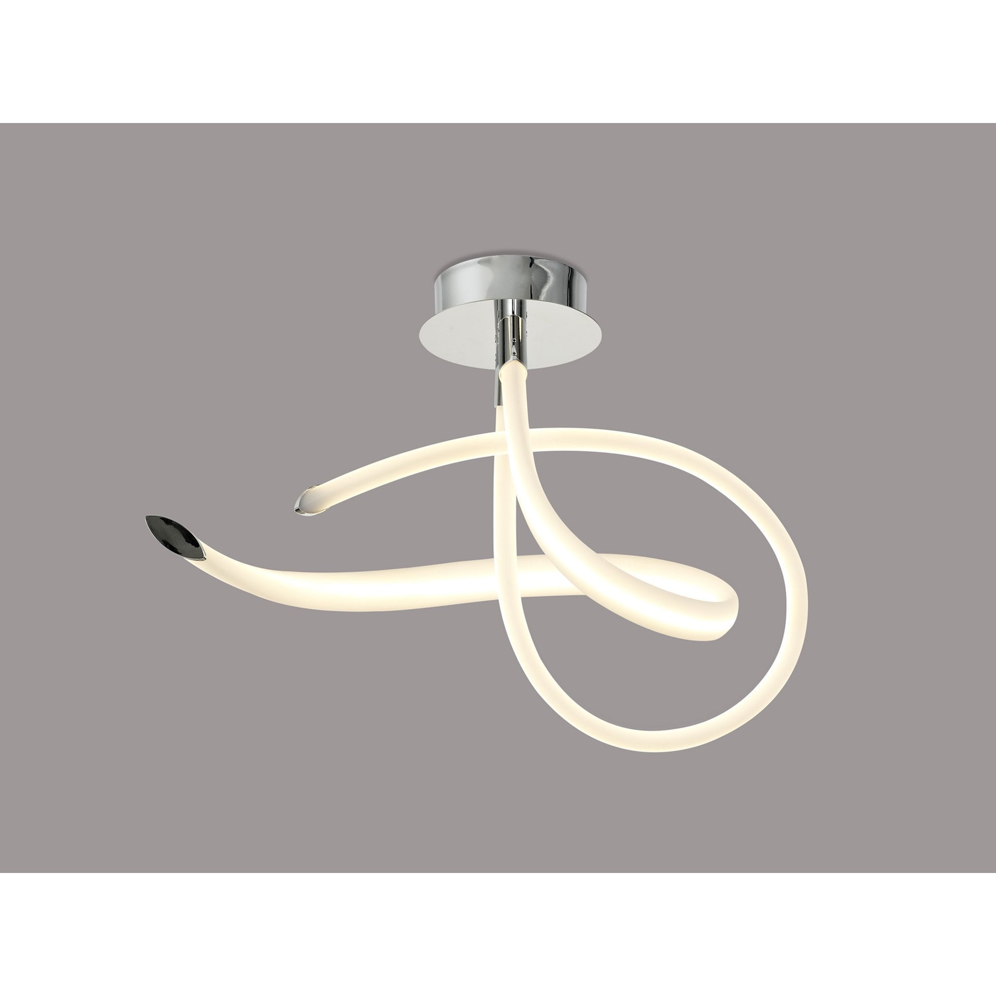 M6731 Armonia Semi Flush Curl 40W LED Polished Chrome/Frosted Acrylic