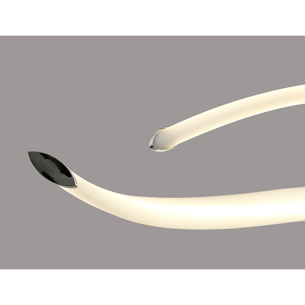 M6731 Armonia Semi Flush Curl 40W LED Polished Chrome/Frosted Acrylic
