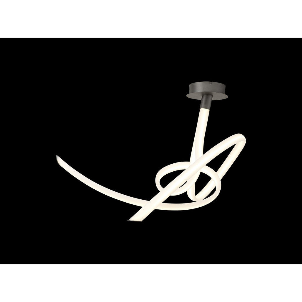 M6791 Armonia Semi Flush Medium Ribbons Dimmable 60W LED Titanium/Frosted Acrylic