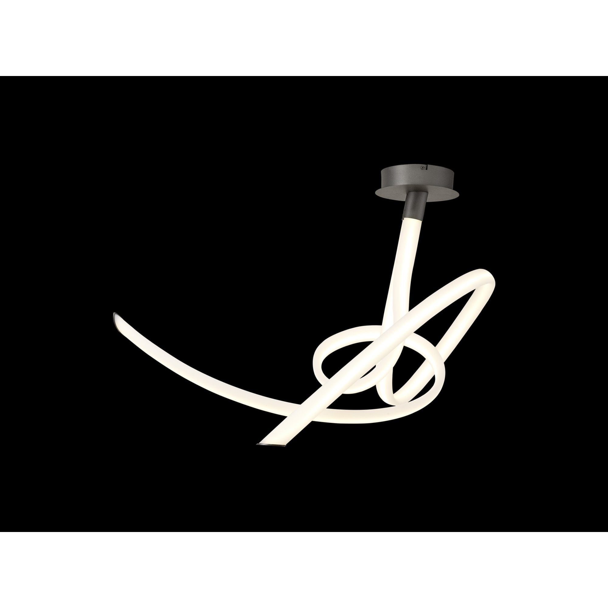M6791 Armonia Semi Flush Medium Ribbons Dimmable 60W LED Titanium/Frosted Acrylic