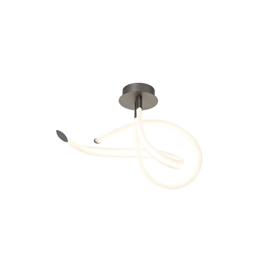 M6801 Armonia Semi Flush Curl Dimmable 40W LED Titanium/Frosted Acrylic