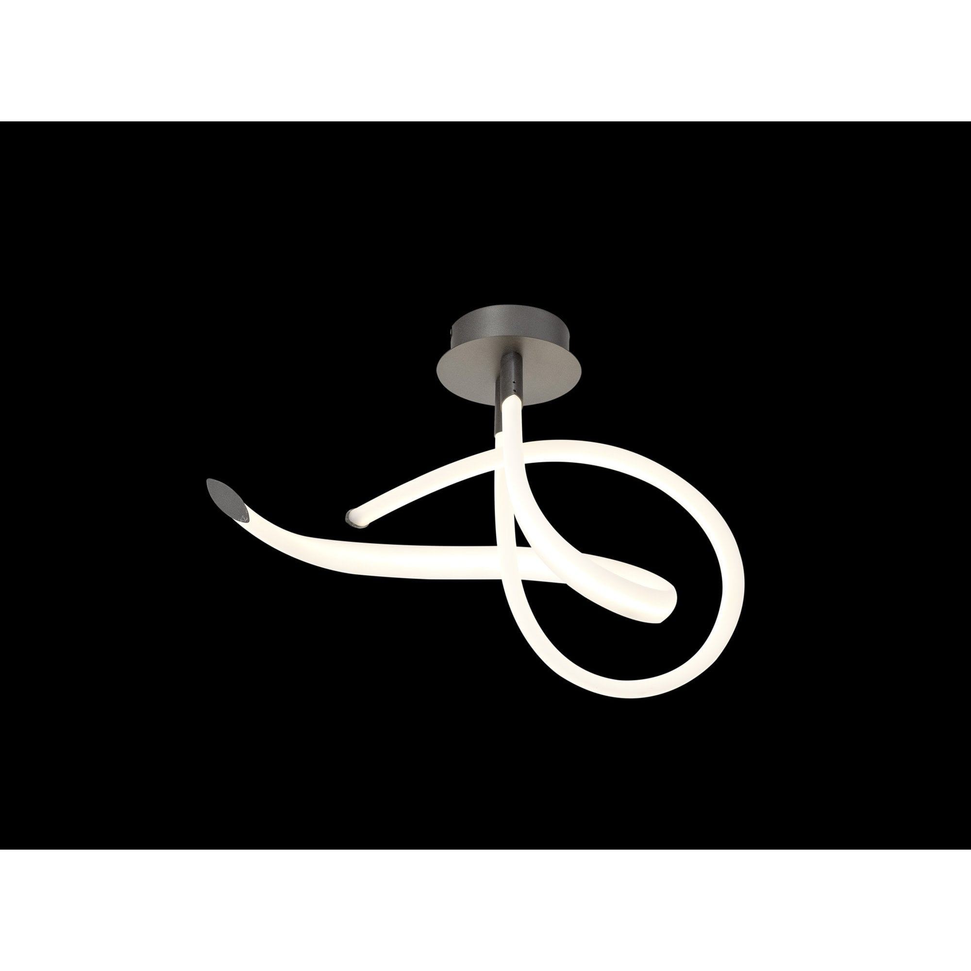 M6801 Armonia Semi Flush Curl Dimmable 40W LED Titanium/Frosted Acrylic