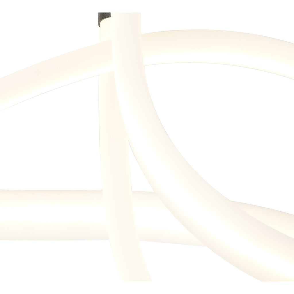 M6801 Armonia Semi Flush Curl Dimmable 40W LED Titanium/Frosted Acrylic