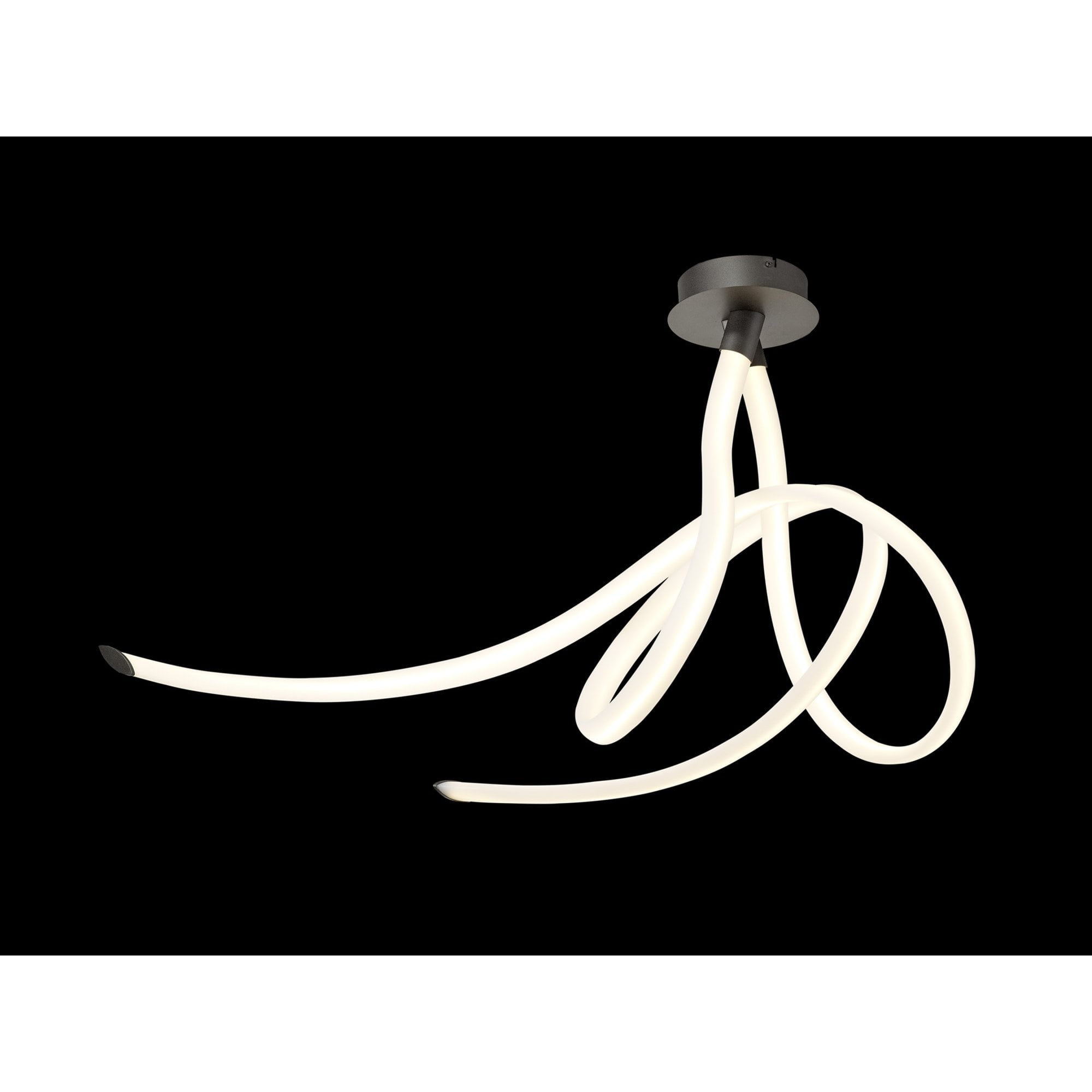 M6790 Armonia Semi Flush Large Ribbons Dimmable 60W LED Titanium/Frosted Acrylic