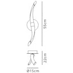 M6797 Armonia Wall Lamp Wave Dimmable 12W LED Titanium/Frosted Acrylic