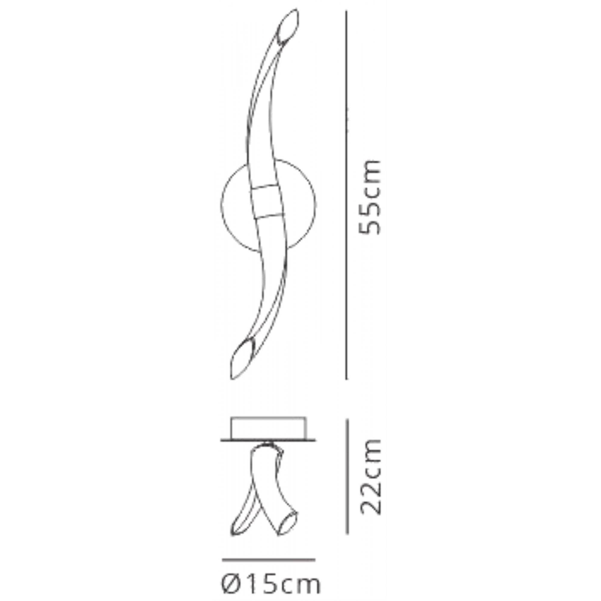 M6797 Armonia Wall Lamp Wave Dimmable 12W LED Titanium/Frosted Acrylic