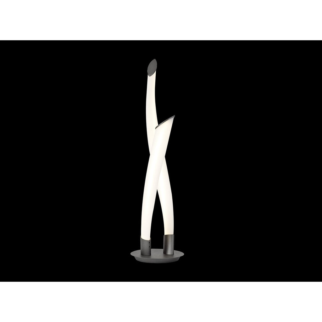 M6798 Armonia 2 Light Table Lamp 18W LED Titanium/Frosted Acrylic