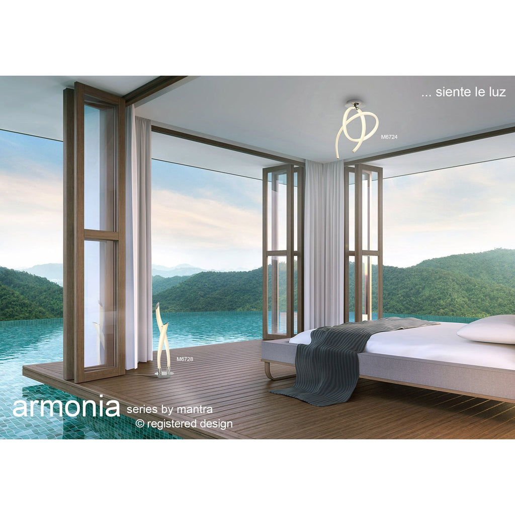 M6728 Armonia 2 Light Table Lamp 18W LED Polished Chrome/Frosted Acrylic