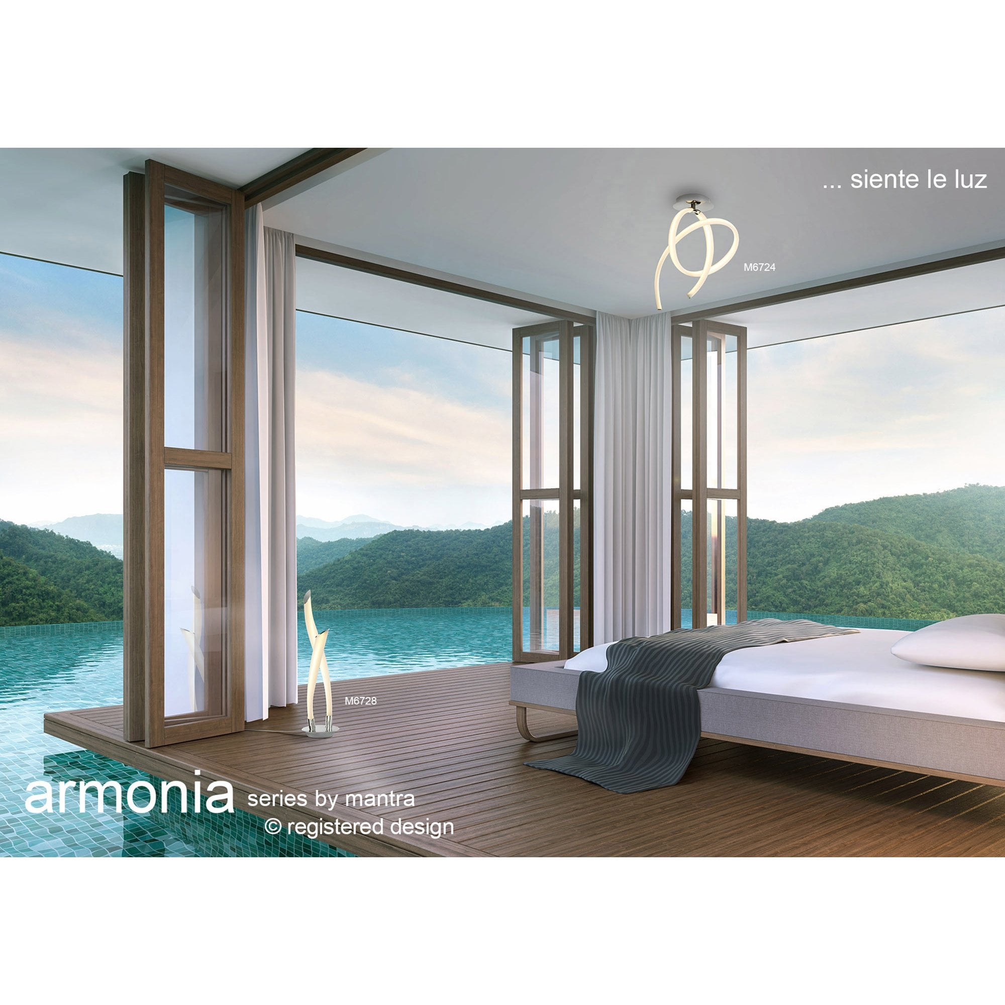 M6728 Armonia 2 Light Table Lamp 18W LED Polished Chrome/Frosted Acrylic