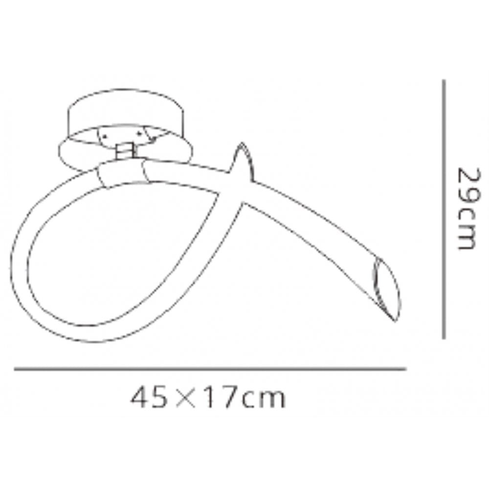 M6726 Armonia Semi Flush Small Loop 18W LED Polished Chrome/Frosted Acrylic