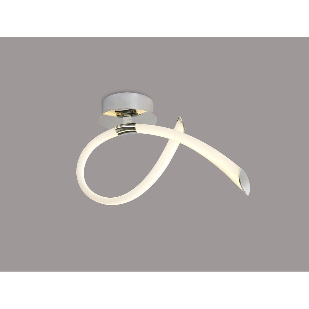 M6726 Armonia Semi Flush Small Loop 18W LED Polished Chrome/Frosted Acrylic