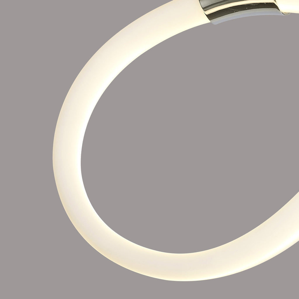 M6726 Armonia Semi Flush Small Loop 18W LED Polished Chrome/Frosted Acrylic