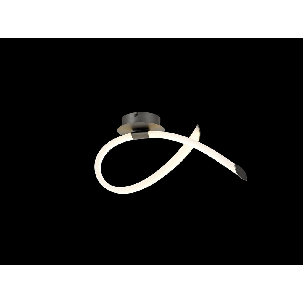 M6796 Armonia Wall Lamp Loop Dimmable 18W LED Titanium/Frosted Acrylic