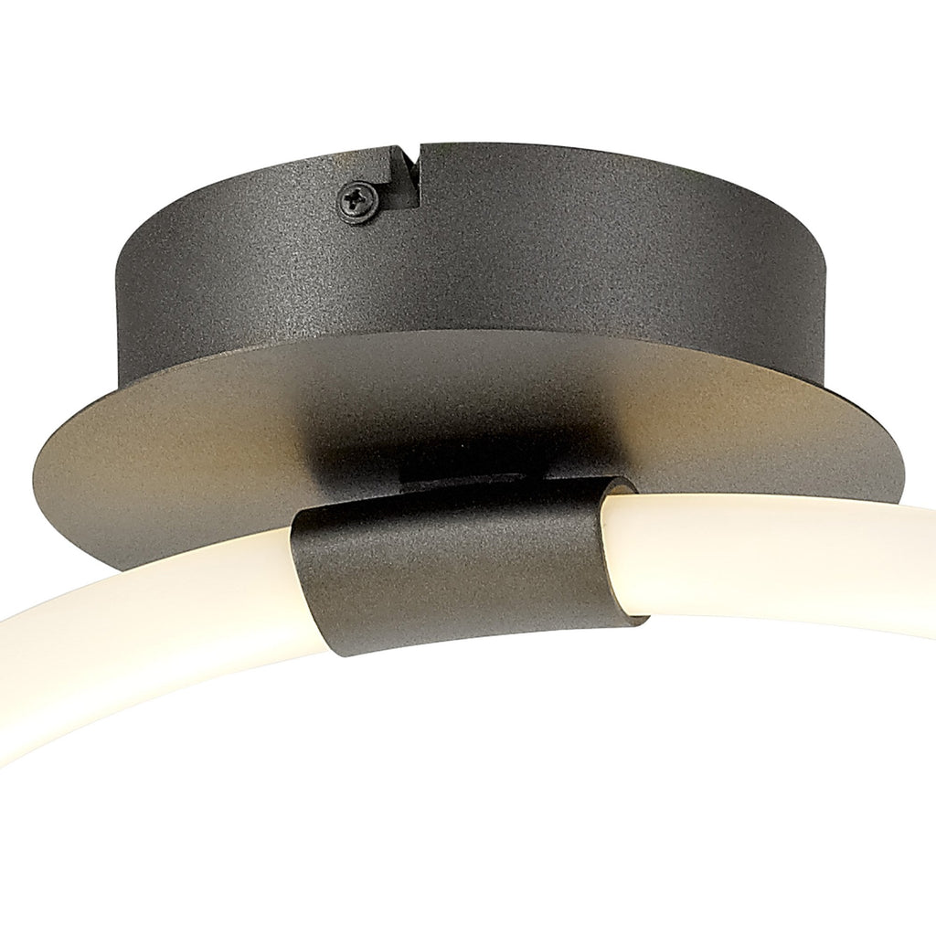 M6796 Armonia Wall Lamp Loop Dimmable 18W LED Titanium/Frosted Acrylic