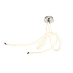 M6720 Armonia Semi Flush Large Ribbons 60W LED Polished Chrome/Frosted Acrylic