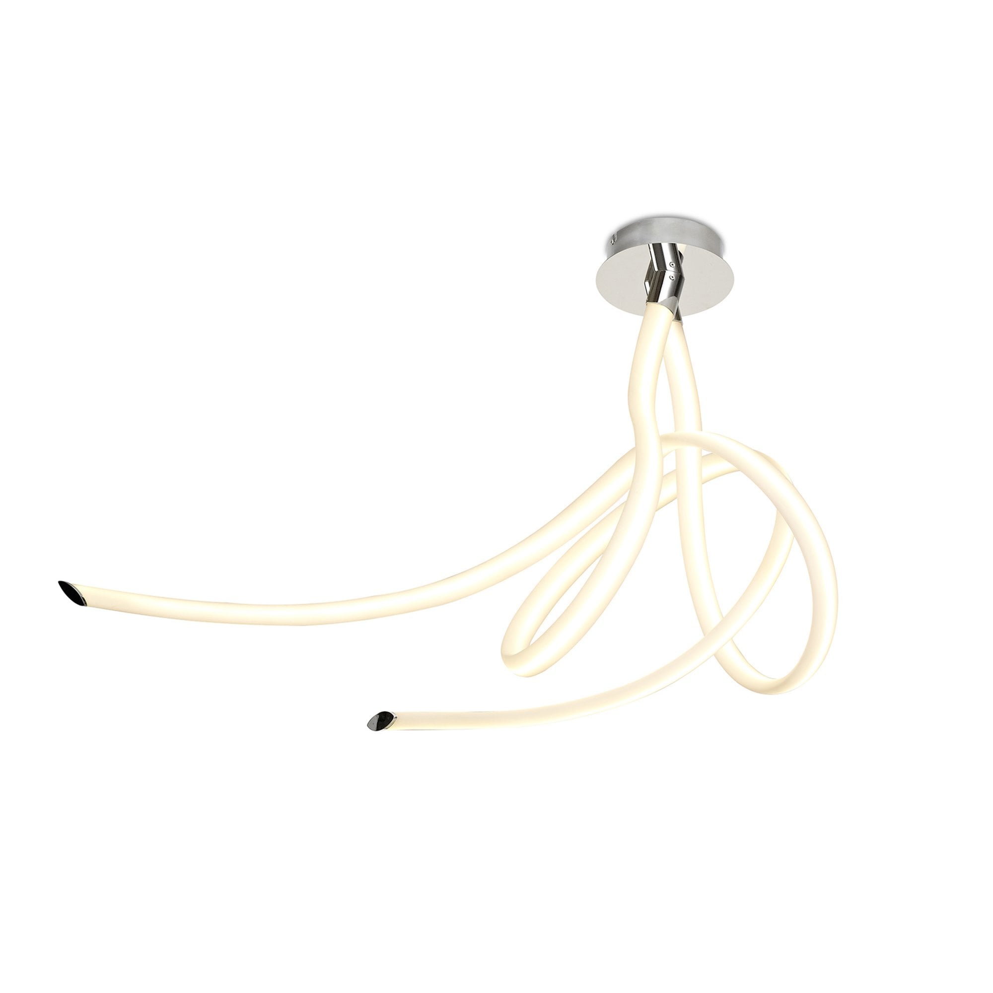 M6720 Armonia Semi Flush Large Ribbons 60W LED Polished Chrome/Frosted Acrylic