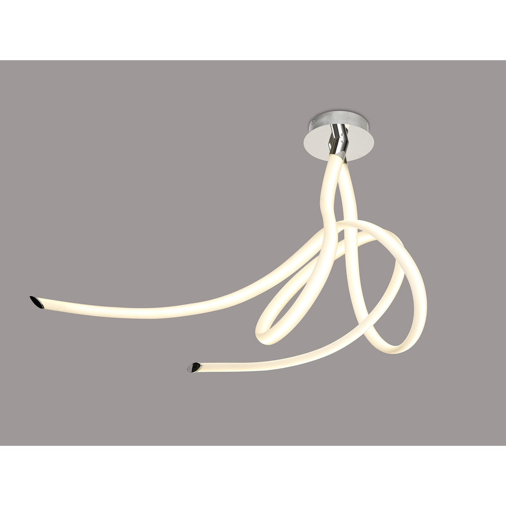 M6720 Armonia Semi Flush Large Ribbons 60W LED Polished Chrome/Frosted Acrylic