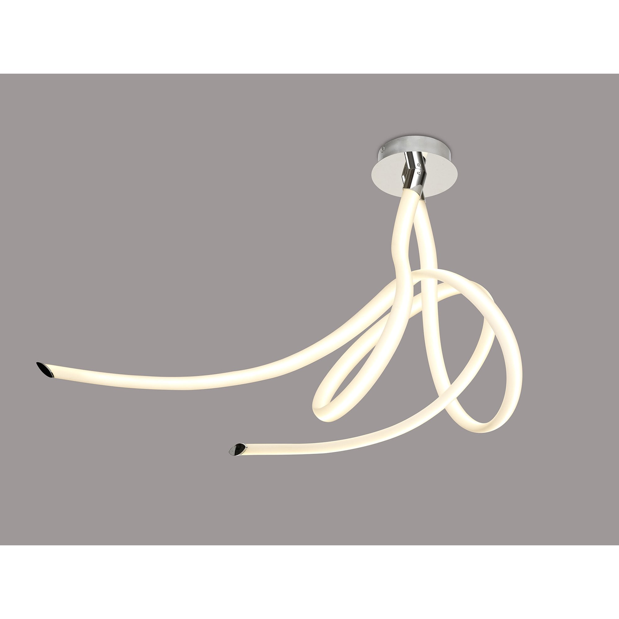M6720 Armonia Semi Flush Large Ribbons 60W LED Polished Chrome/Frosted Acrylic