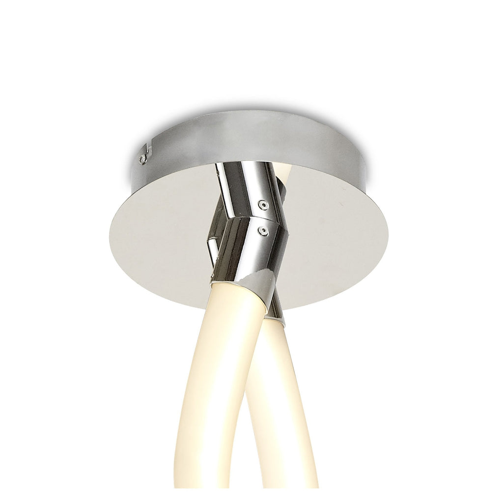 M6720 Armonia Semi Flush Large Ribbons 60W LED Polished Chrome/Frosted Acrylic