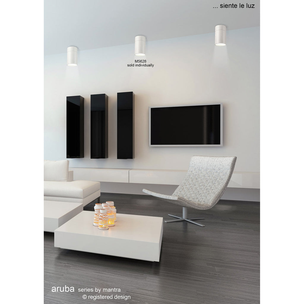 M5628 Aruba Flush Large 12cm Round 1 x E27 Silver
