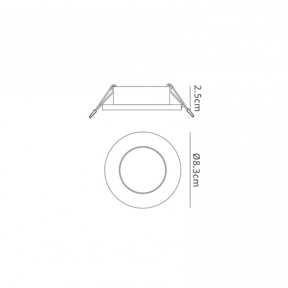 M6405 Atlantis Recessed Downlight 8.3cm Round White