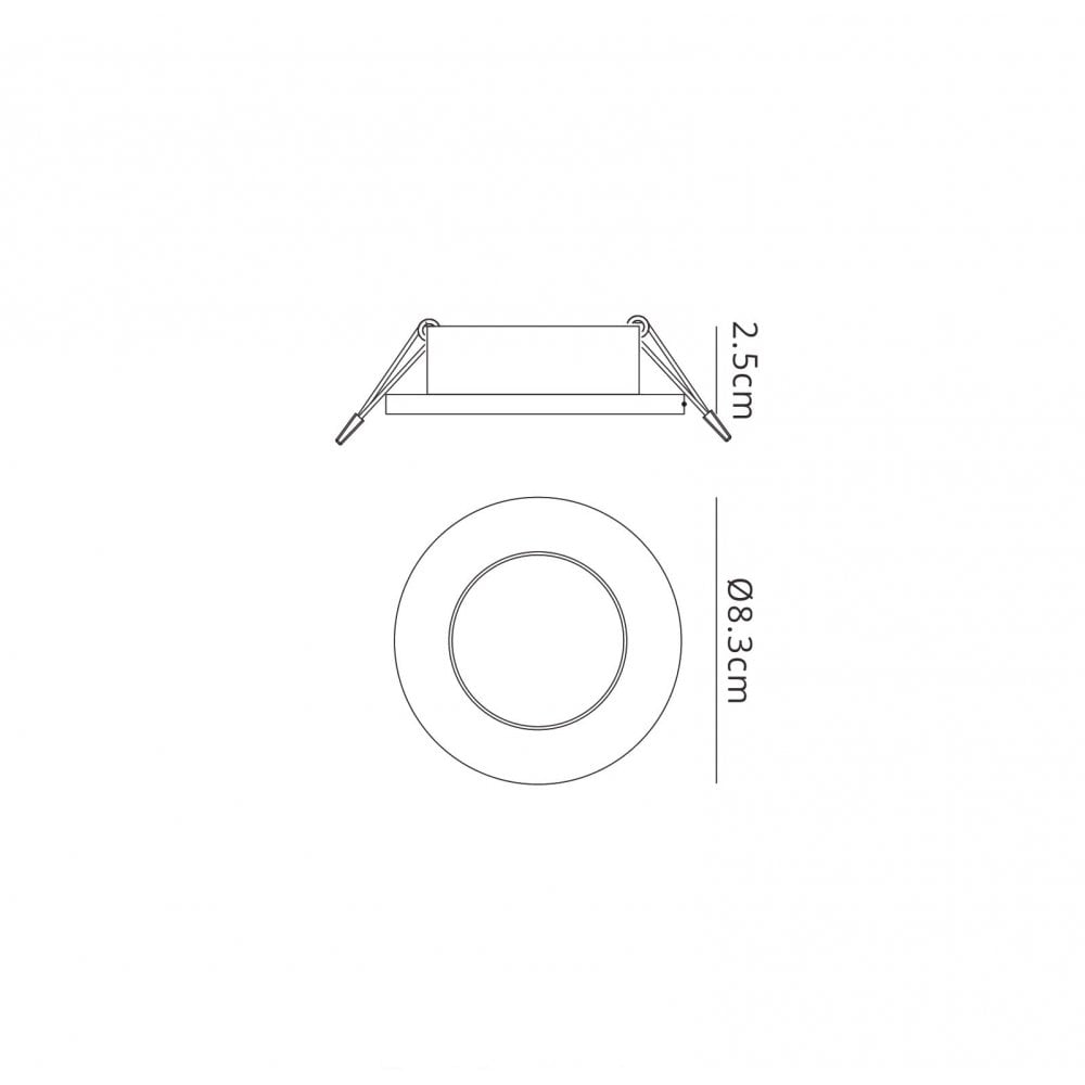 M6406 Atlantis Recessed Downlight 8.3cm Round Brushed Aluminium