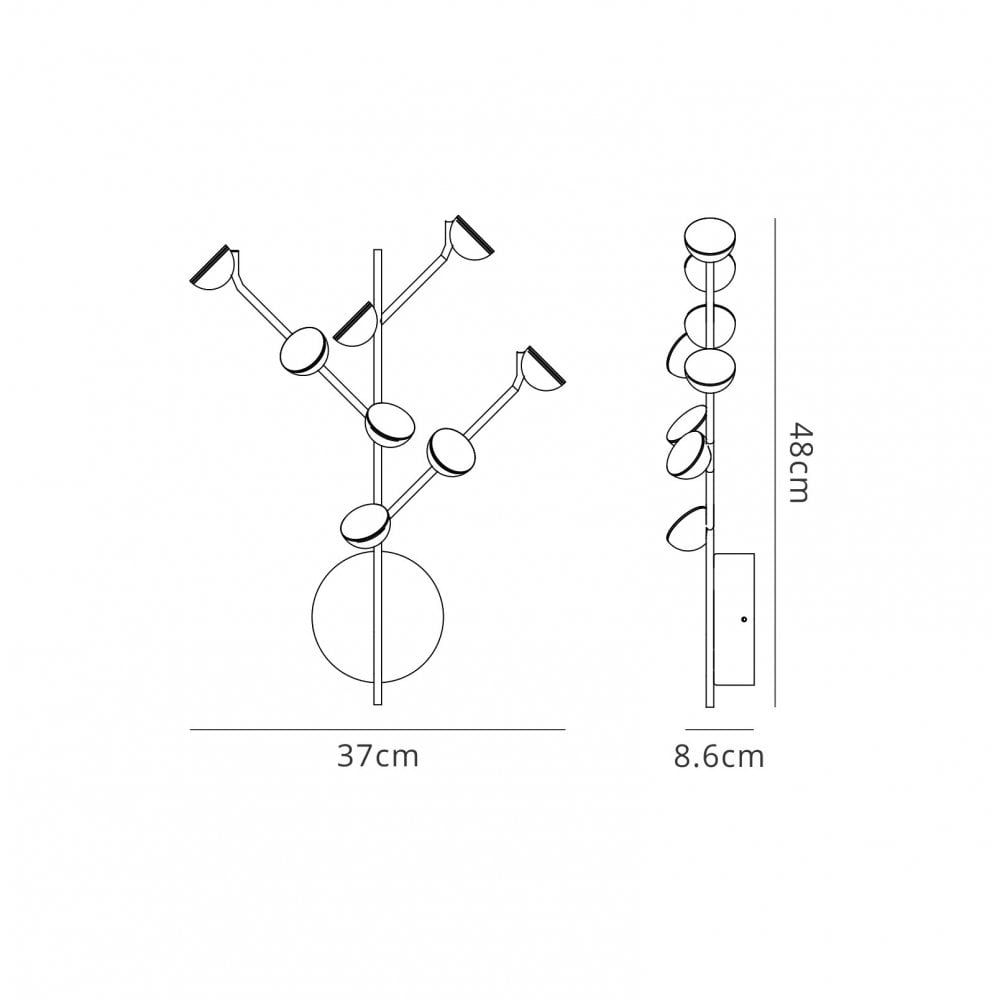 M6264 Adn 8 Light Wall Lamp 24W LED White