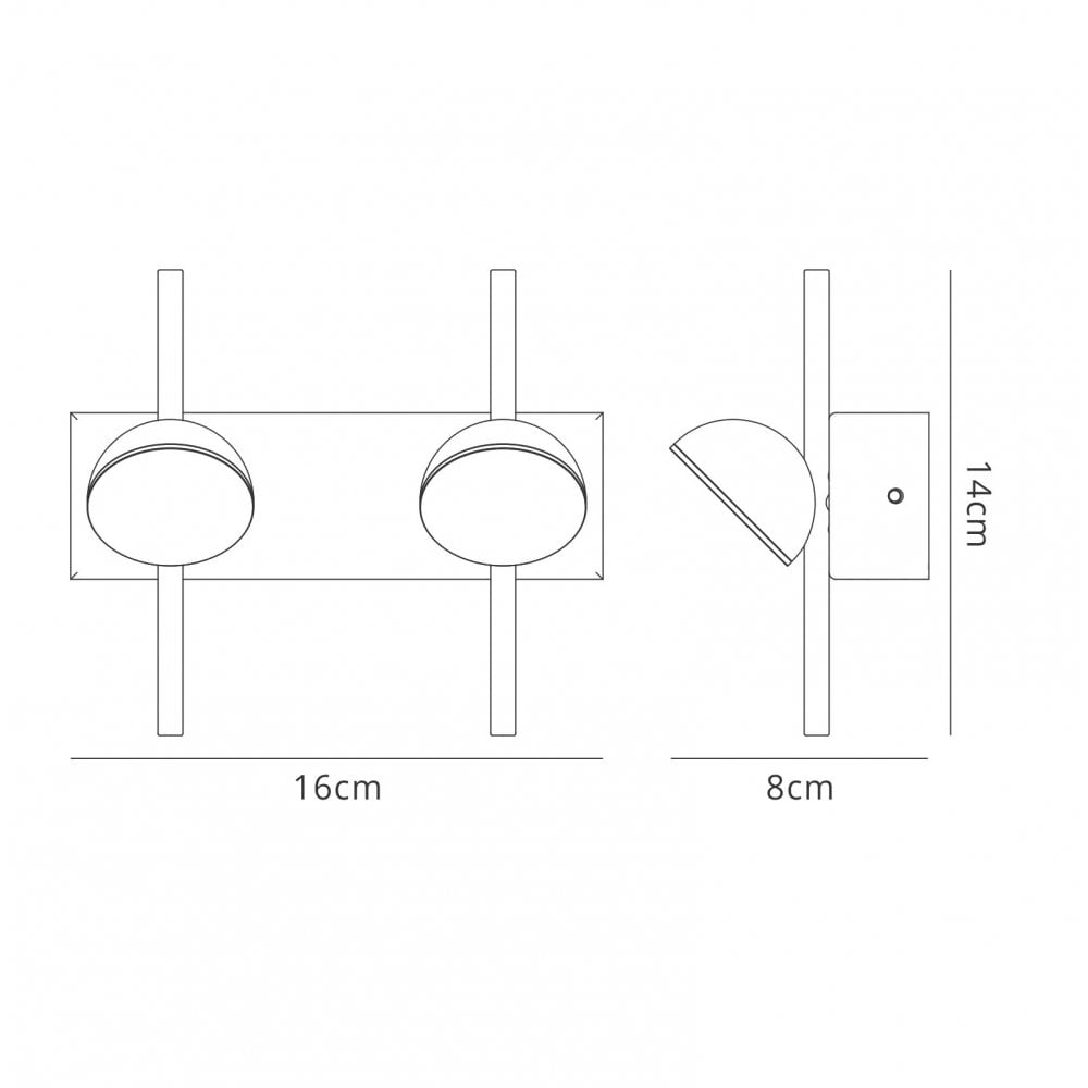 M6265 Adn 2 Light Wall Lamp 6W LED White